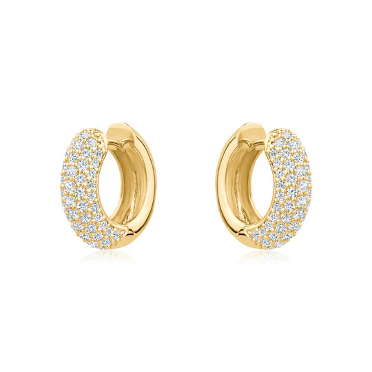 Gold Bold CZ Hoops