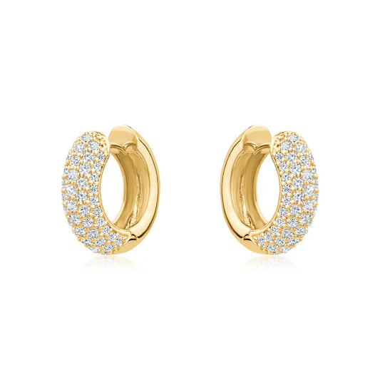 Gold Bold CZ Hoops