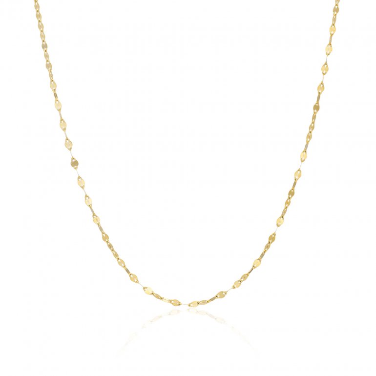 Solid Gold Fancy Buckle Chain Necklace