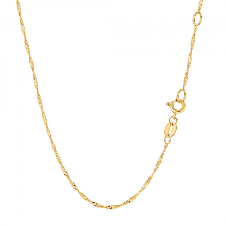 Solid Gold Singapore Chain Necklace