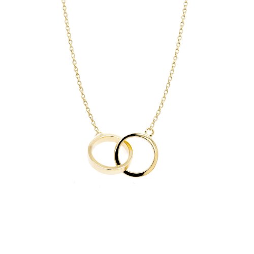 10K Small Interlocking Ring Necklace