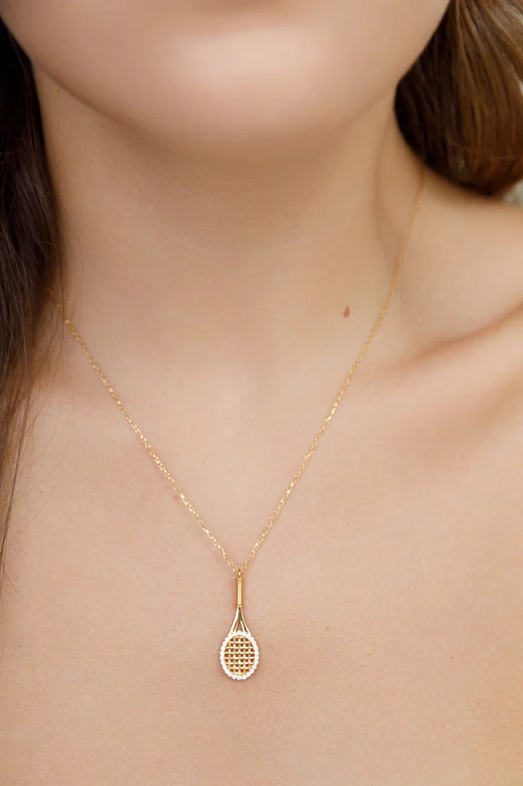 Gold Vermeil Tennis Charm Necklace