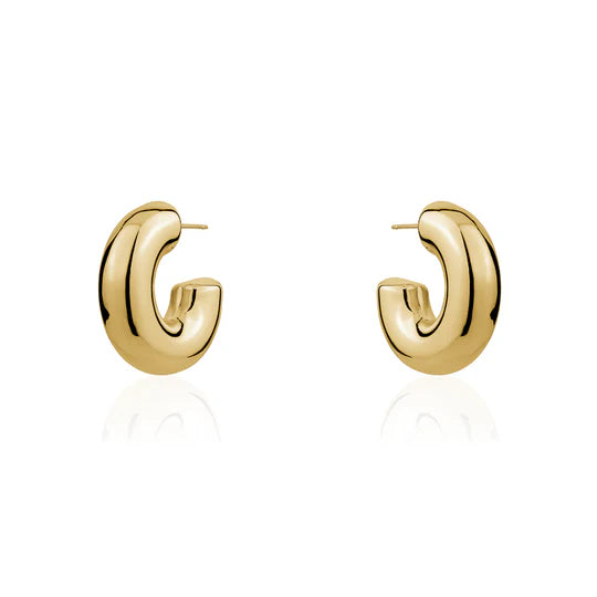 Gold Half Moon Hoops