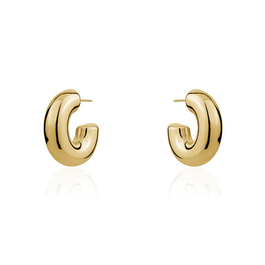 Gold Half Moon Hoops