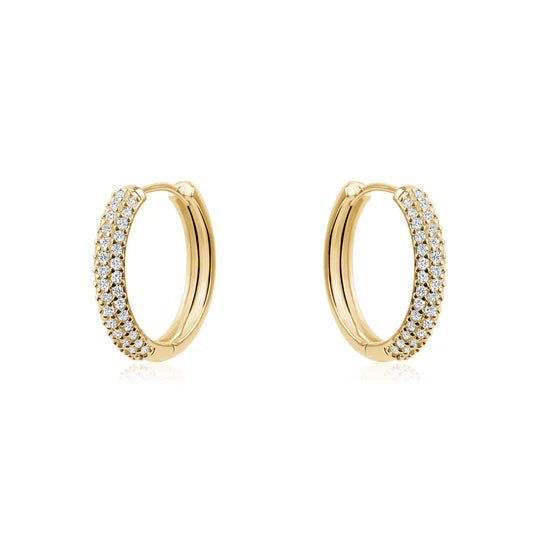 Gold Pave Small Hoops