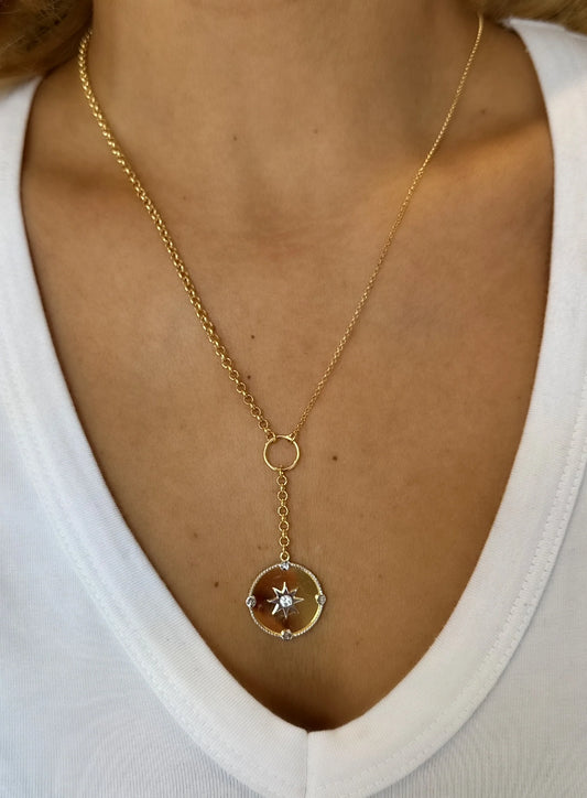 Gold Vermeil Inner Compass Lariat Chain