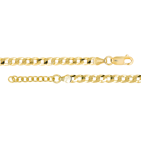 Gold Vermeil Flat Curb Chain Anklet