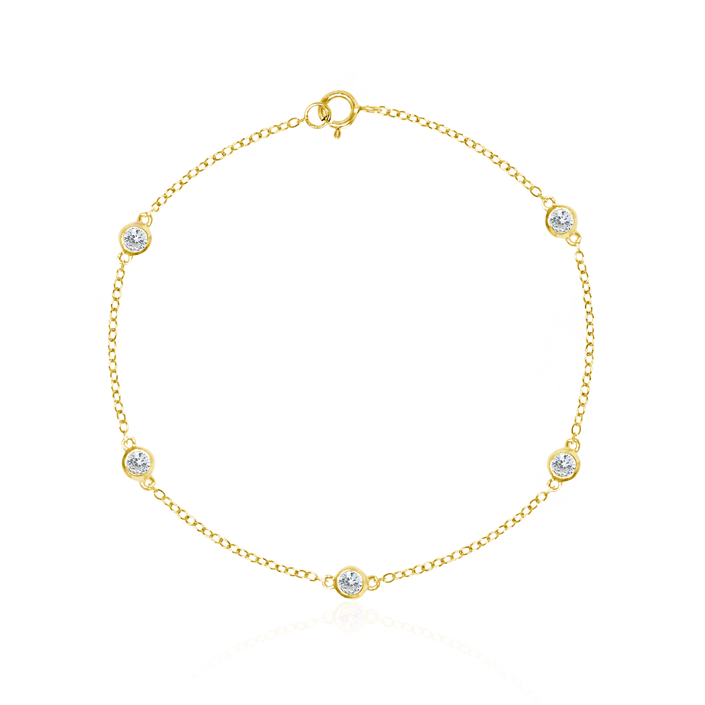 Gold Vermeil CZ By The Yard Anklet