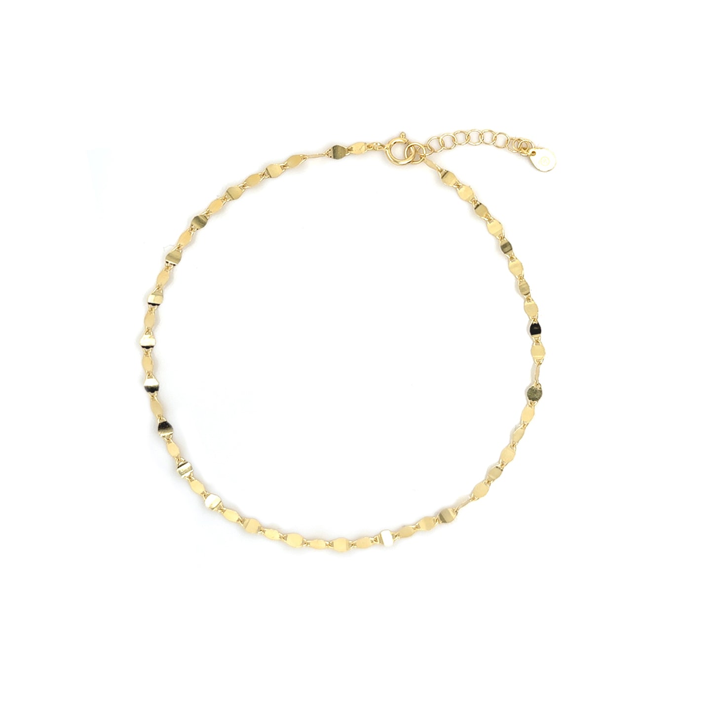 Gold Vermeil Twisted Buckle Chain Anklet