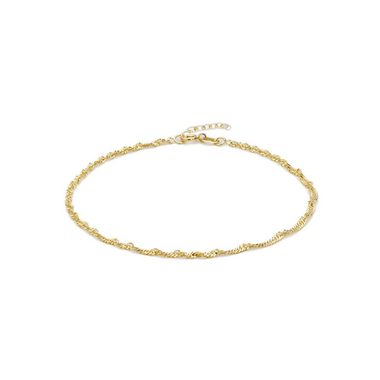 Gold Vermeil Singapore Chain Anklet