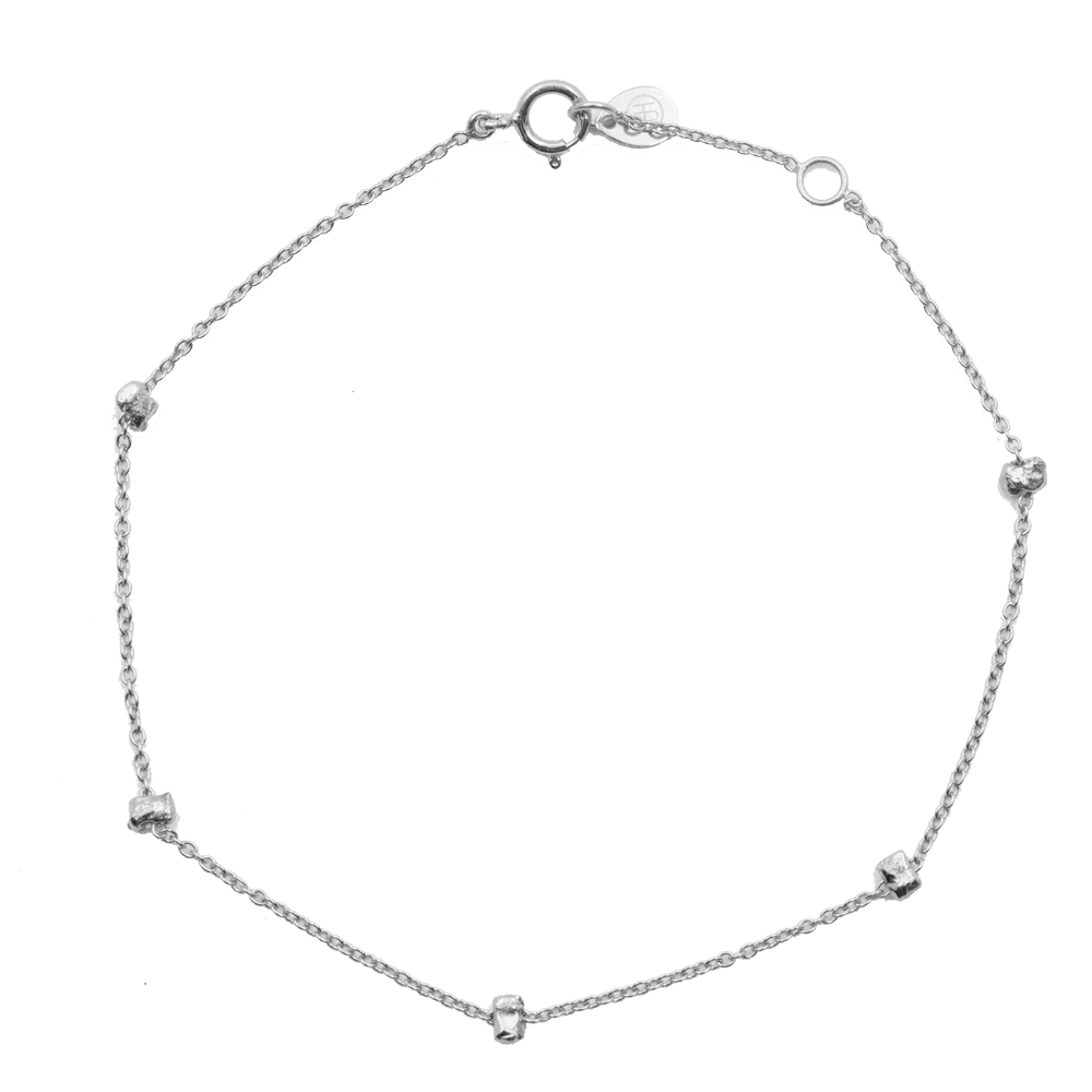 Sterling Silver Plain Nugget Bracelet