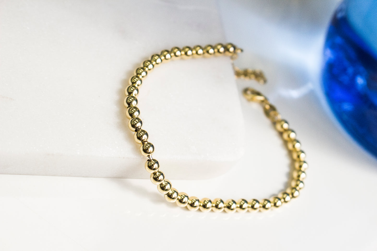 Gold Vermeil Ball Bracelet 4MM