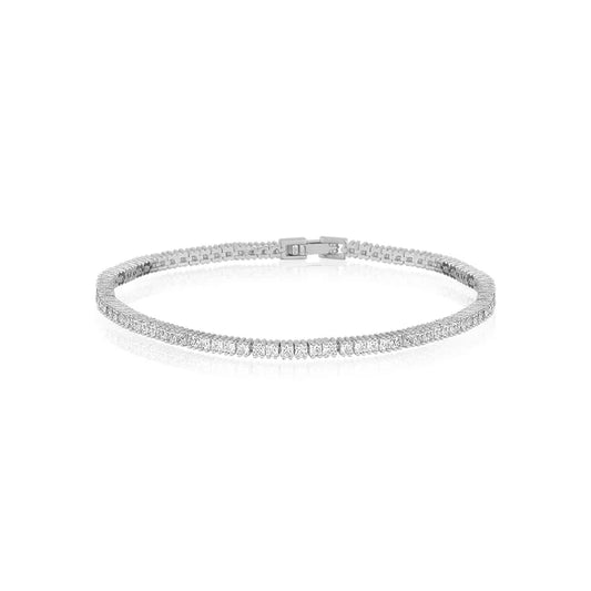 Silver Princess Cut CZ Tennis Bracelet