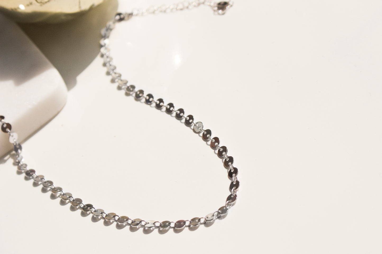 Sterling Silver Disc Link Choker