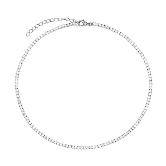 Sterling Silver CZ Tennis Choker