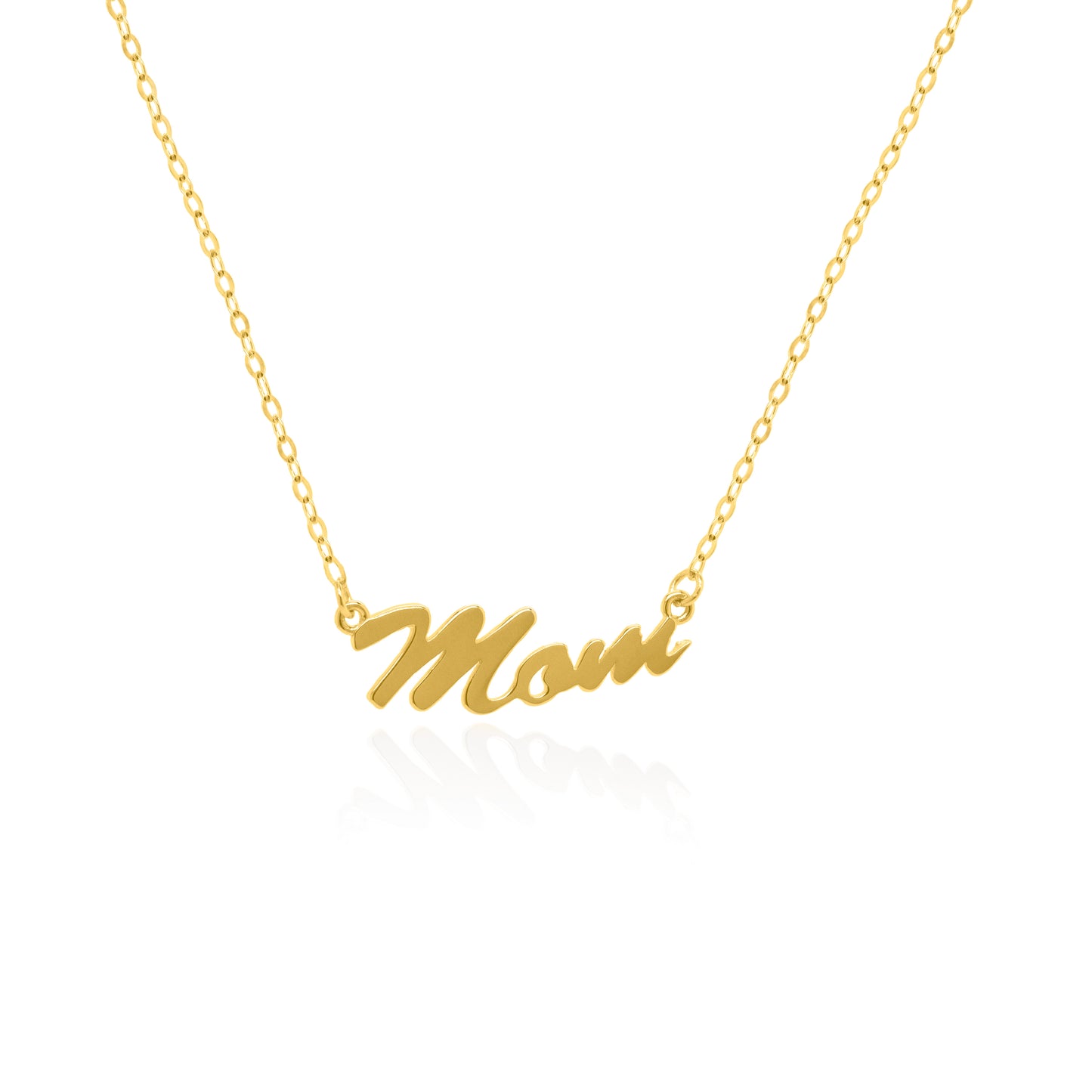 10K 'Mom' Script Necklace