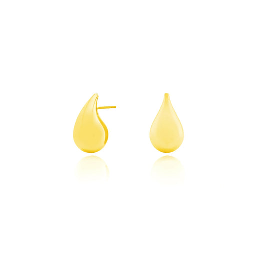 10K Chunky Teardrop Earrings 18MM