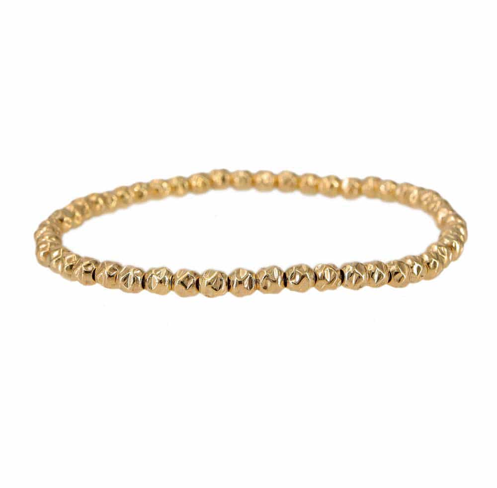 Gold Filled Hammered Ball Bead Bracelet 3MM