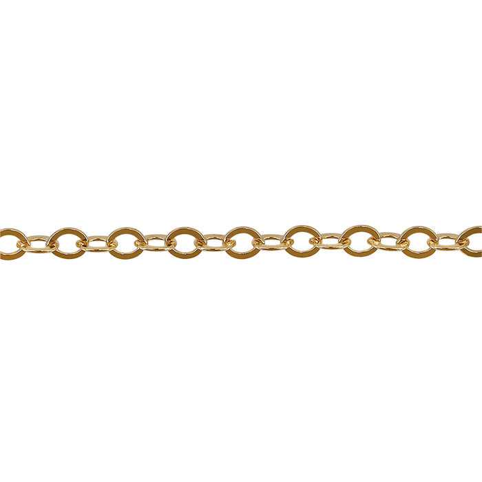 Gold Filled Flat Oval Chain Anklet