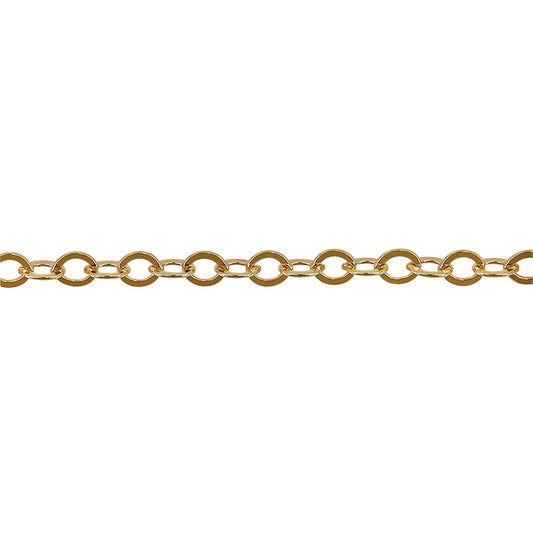 Gold Filled Flat Oval Chain Anklet