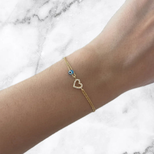 Gold Vermeil Open Heart Bracelet