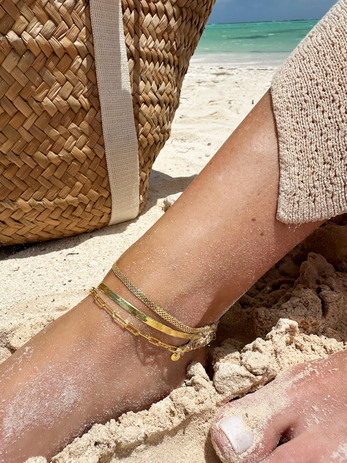 Gold Vermeil Paperclip Anklet