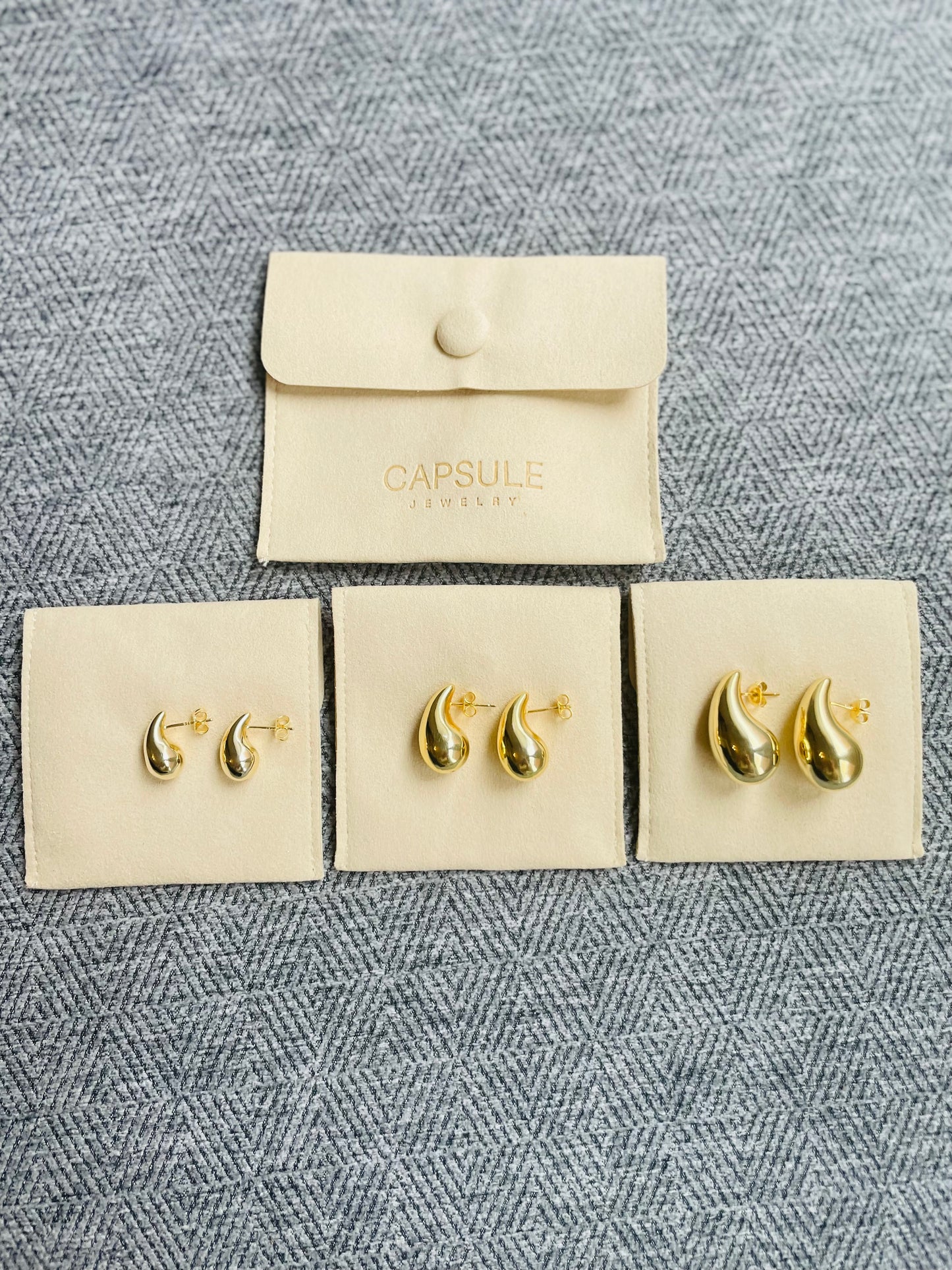 Gold Vermeil Chunky Teardrop Earrings