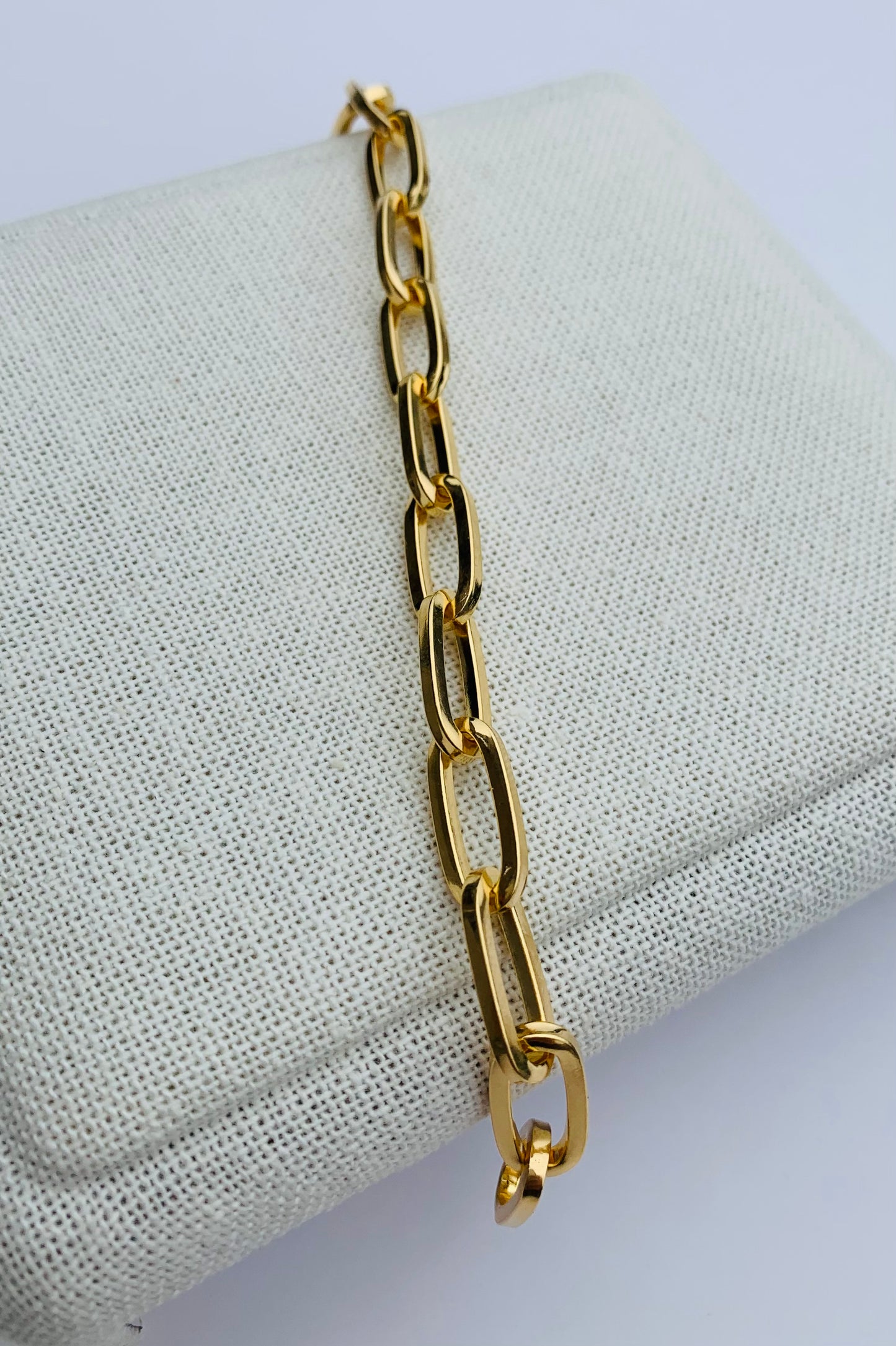 Gold Vermeil Long Link Thick Bracelet