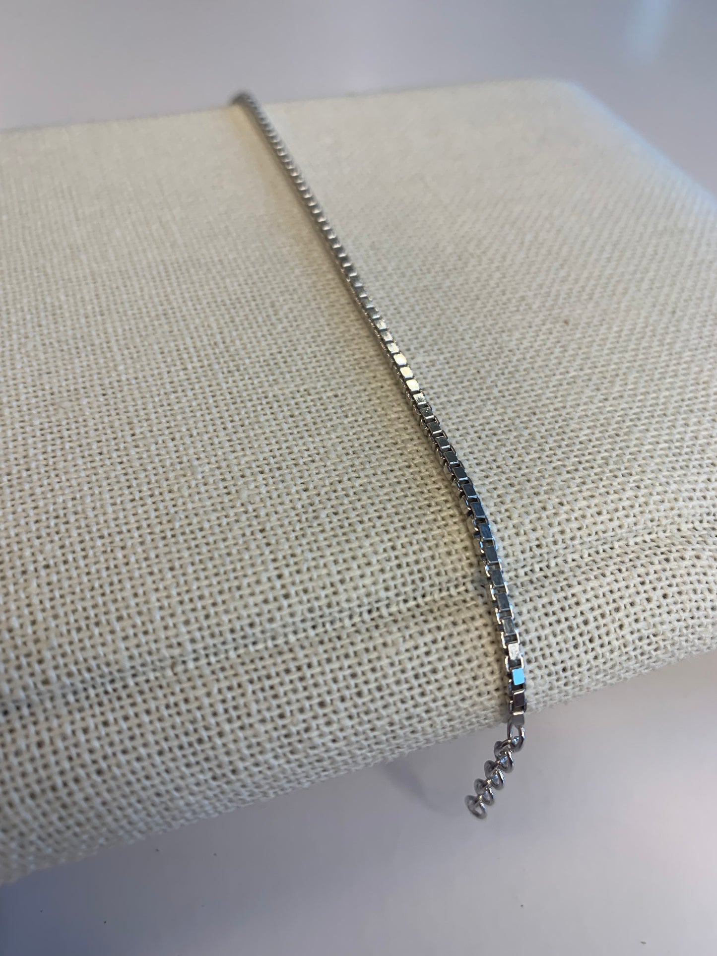 Sterling Silver Venetian Box Chain Bracelet 2MM