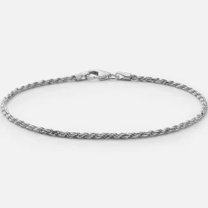 Sterling Silver Rope Chain Bracelet 1.8MM