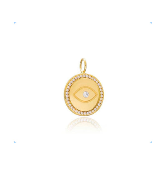 Gold Vermeil Eye Disc Charm