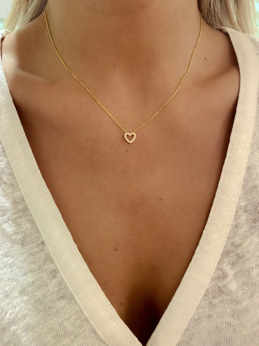 Gold Vermeil Open Heart Necklace