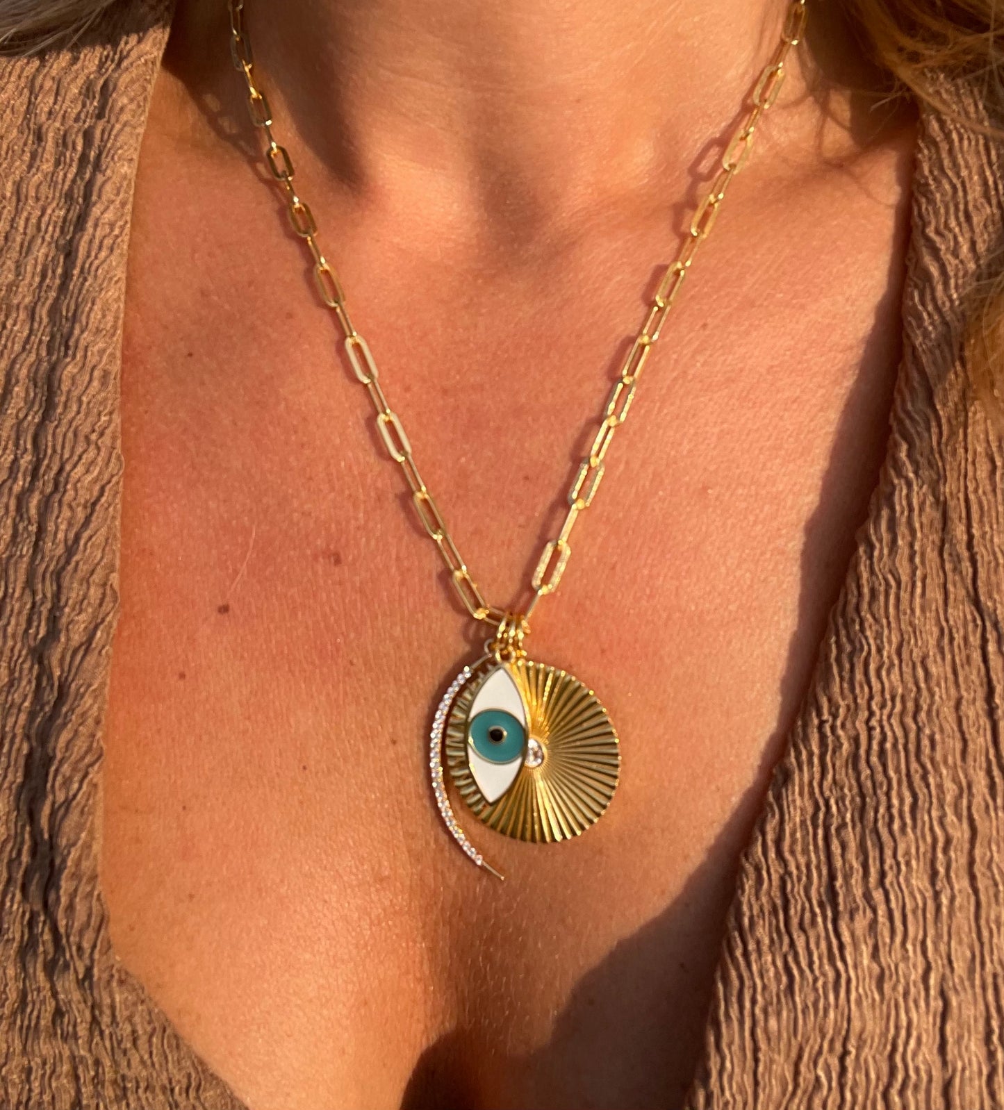 Gold Vermeil Darling Evil Eye Charm