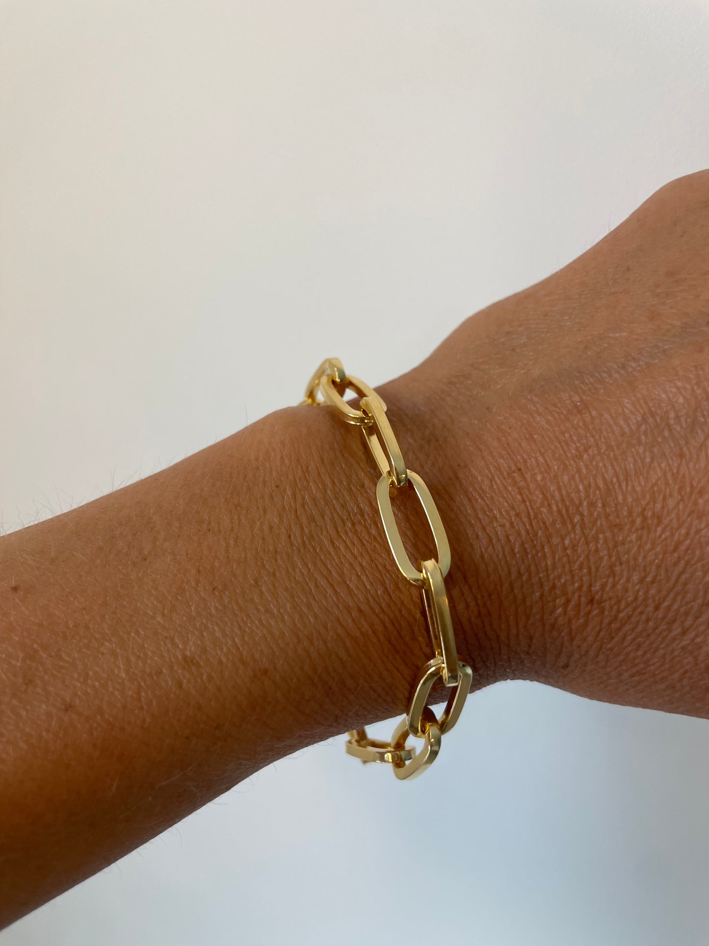 Gold Vermeil Long Link Thick Bracelet