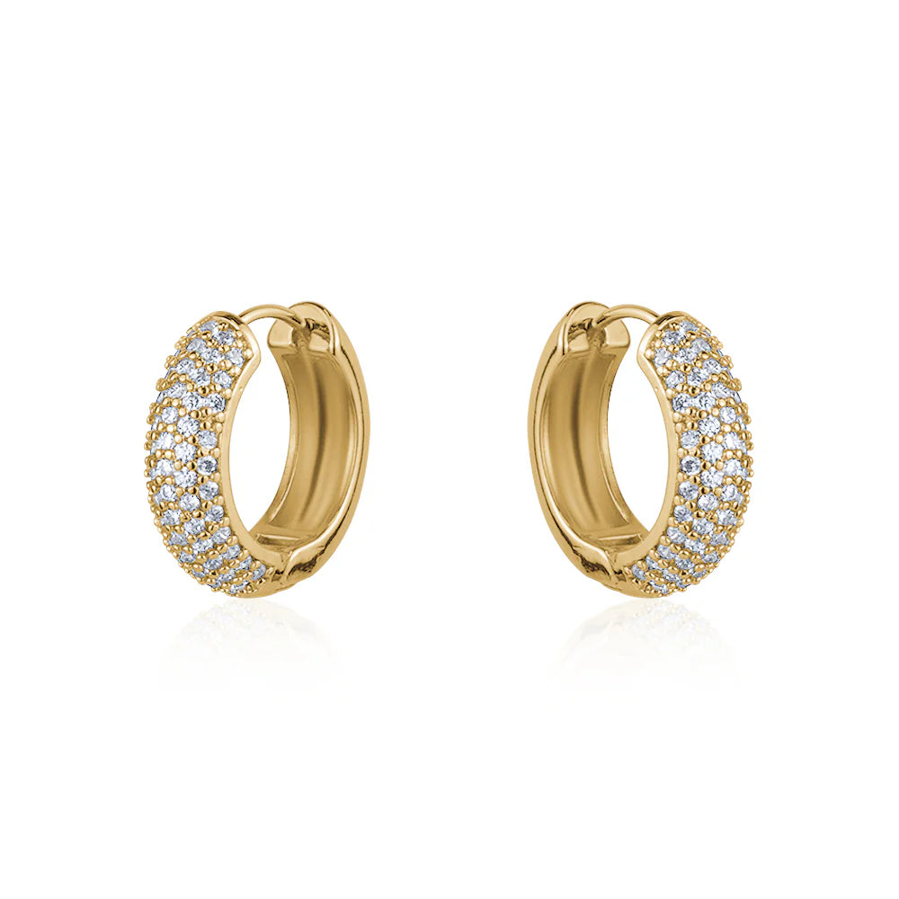 Gold CZ Small Hoops