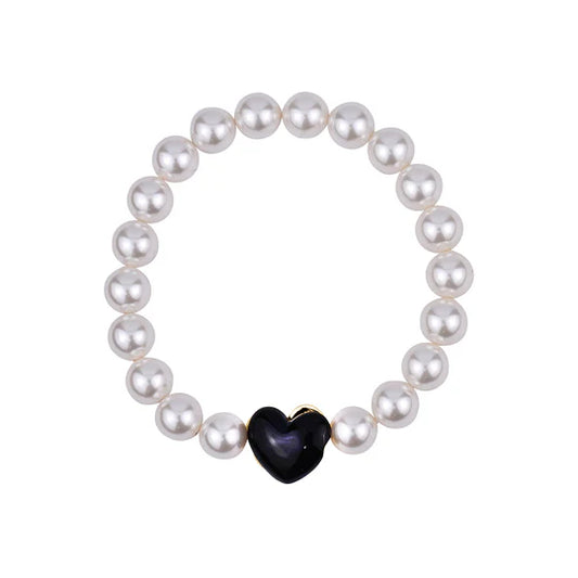 Swarovski Pearl Enamel Heart Bracelet