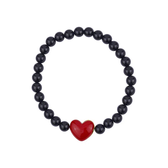 Black Onyx Heart Bracelet