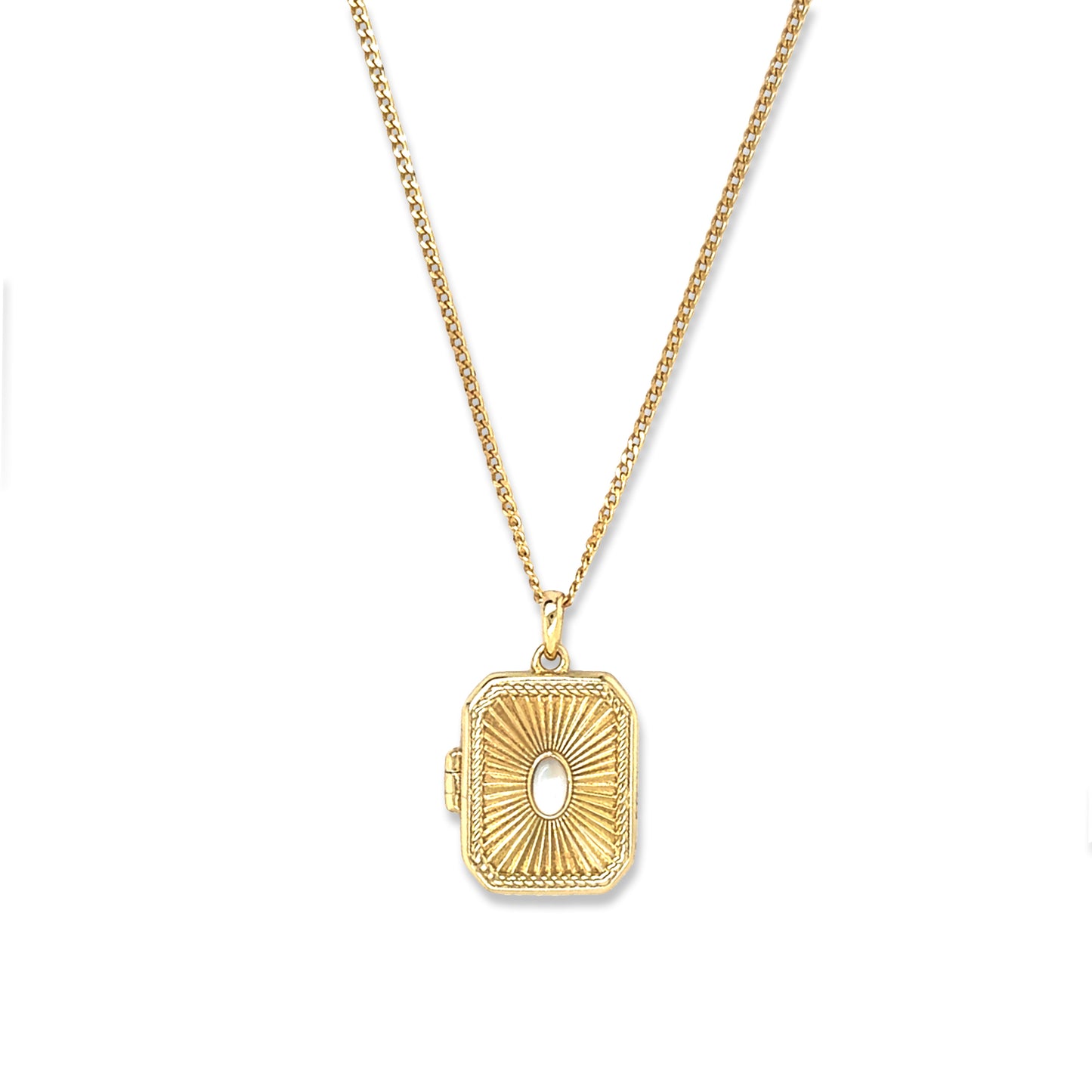 Gold Vermeil Mary Catherine Mother of Pearl Locket