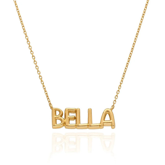 Gold Vermeil Bubble Name Necklace