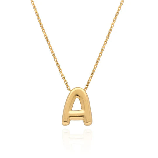 Gold Vermeil Bubble Monogram Necklace