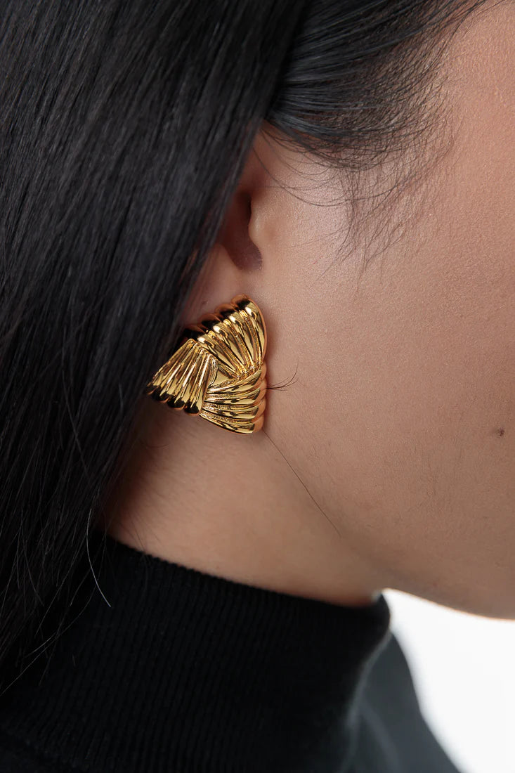 Gold Triangle Statement Earrings