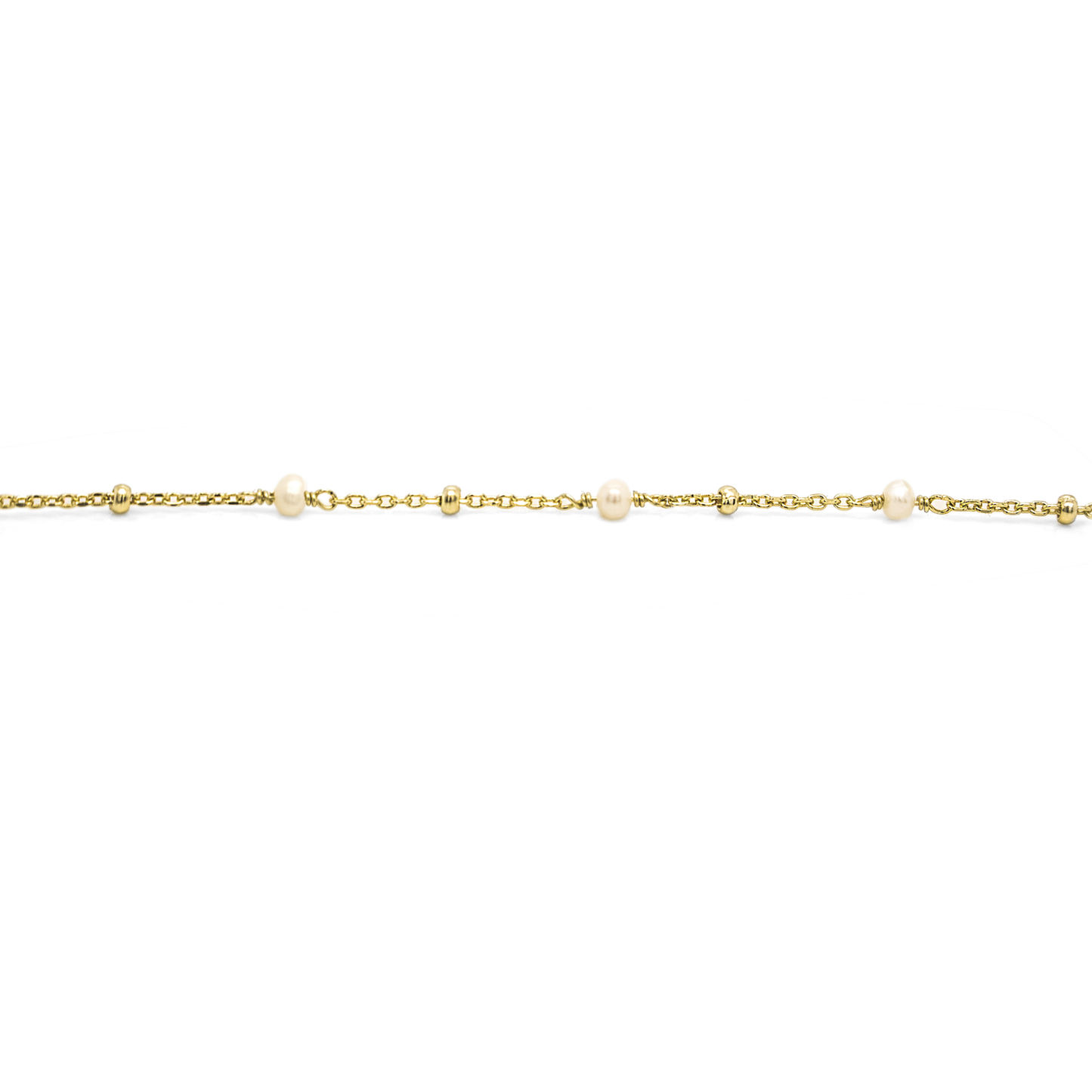 Gold Vermeil Dainty Pearl and Daria Chain Anklet