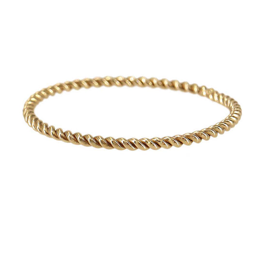 Gold Filled Thin Twist Stackable Ring