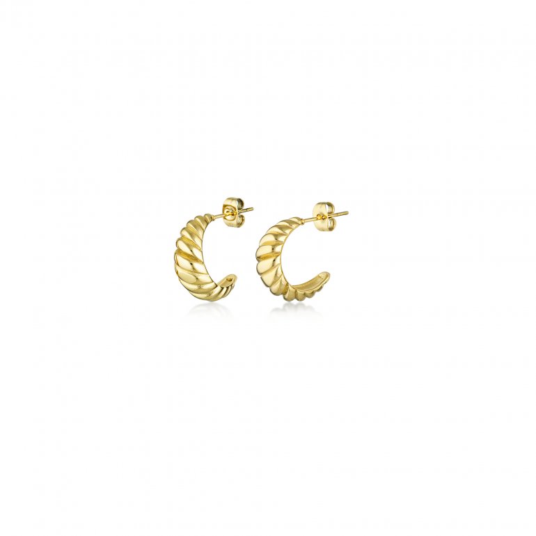 Gold Vermeil Chunky Croissant Hoops