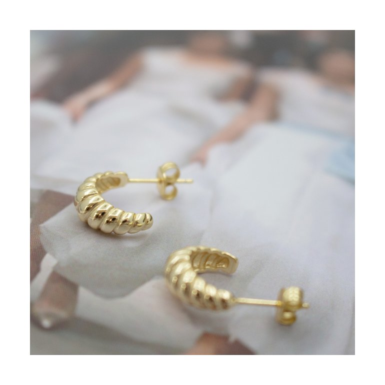 Gold Vermeil Chunky Croissant Hoops