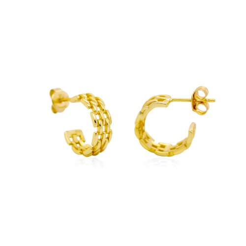 Gold Vermeil Chunky Panther Link Hoops