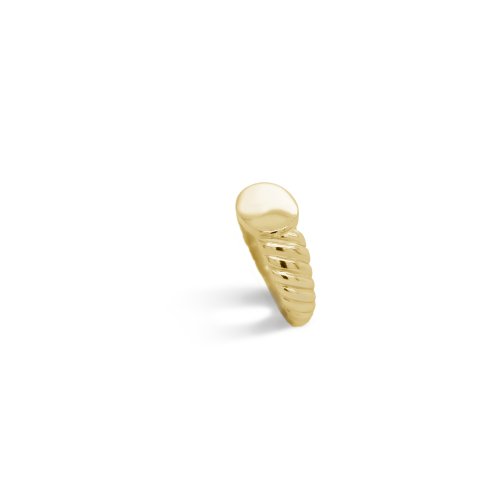 Gold Vermeil Croissant Ring with Oval Signet