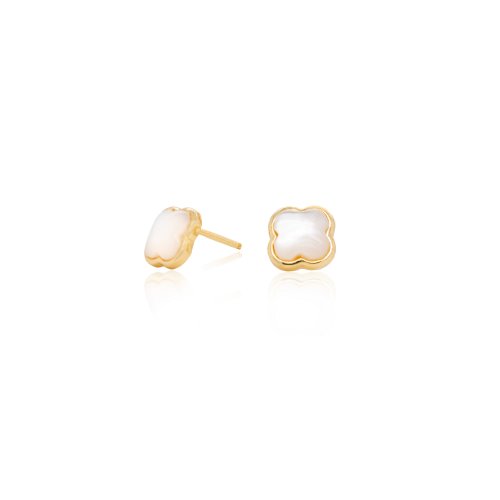 Gold Vermeil Fortuna Stud Earrings with Mother of Pearl