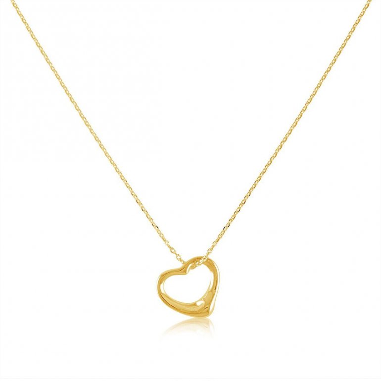 Gold Vermeil Heart Shaped Pendant Necklace