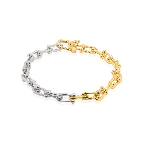 Gold Vermeil Two-Tone Tiffany Link Bracelet